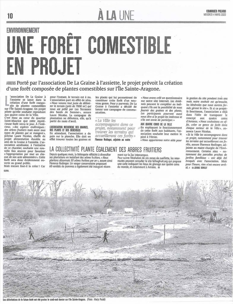 Article Courrier Picard foret comestible